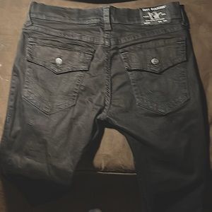 Black Rocco relaxed skinny true religion jeans